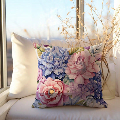 غطاء وسادة زهري  مصنوع من نسيج جلد الخوخ