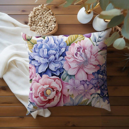 غطاء وسادة زهري  مصنوع من نسيج جلد الخوخ