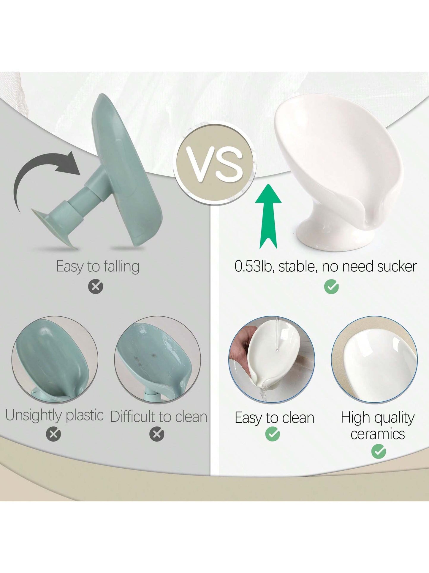 حامل صابون إبداعي واحد، صينية صابون سيراميك نمط رخامي