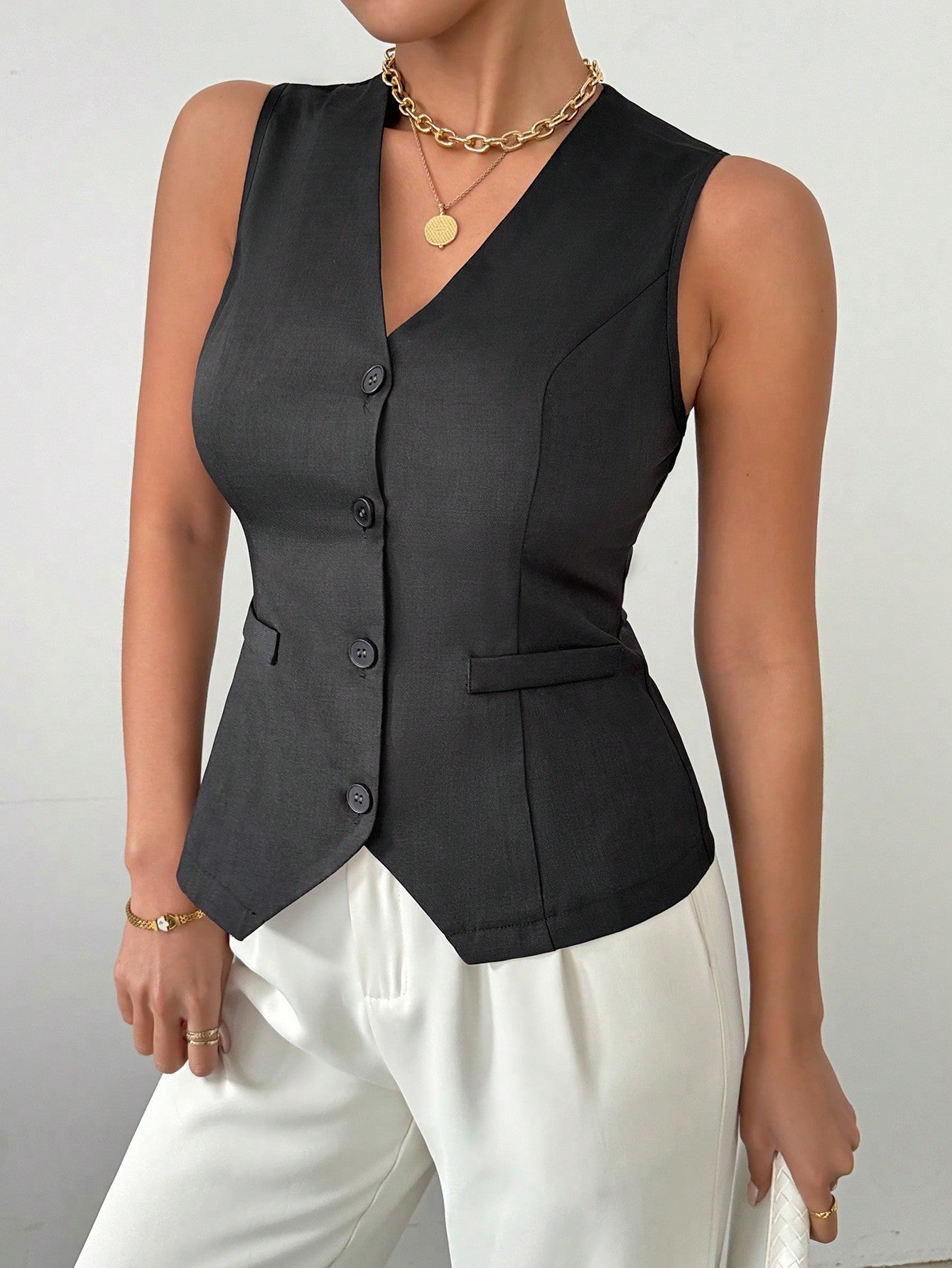 سترة نسائية مقصوصة بلاك، بدلة عباية بلا أكمام