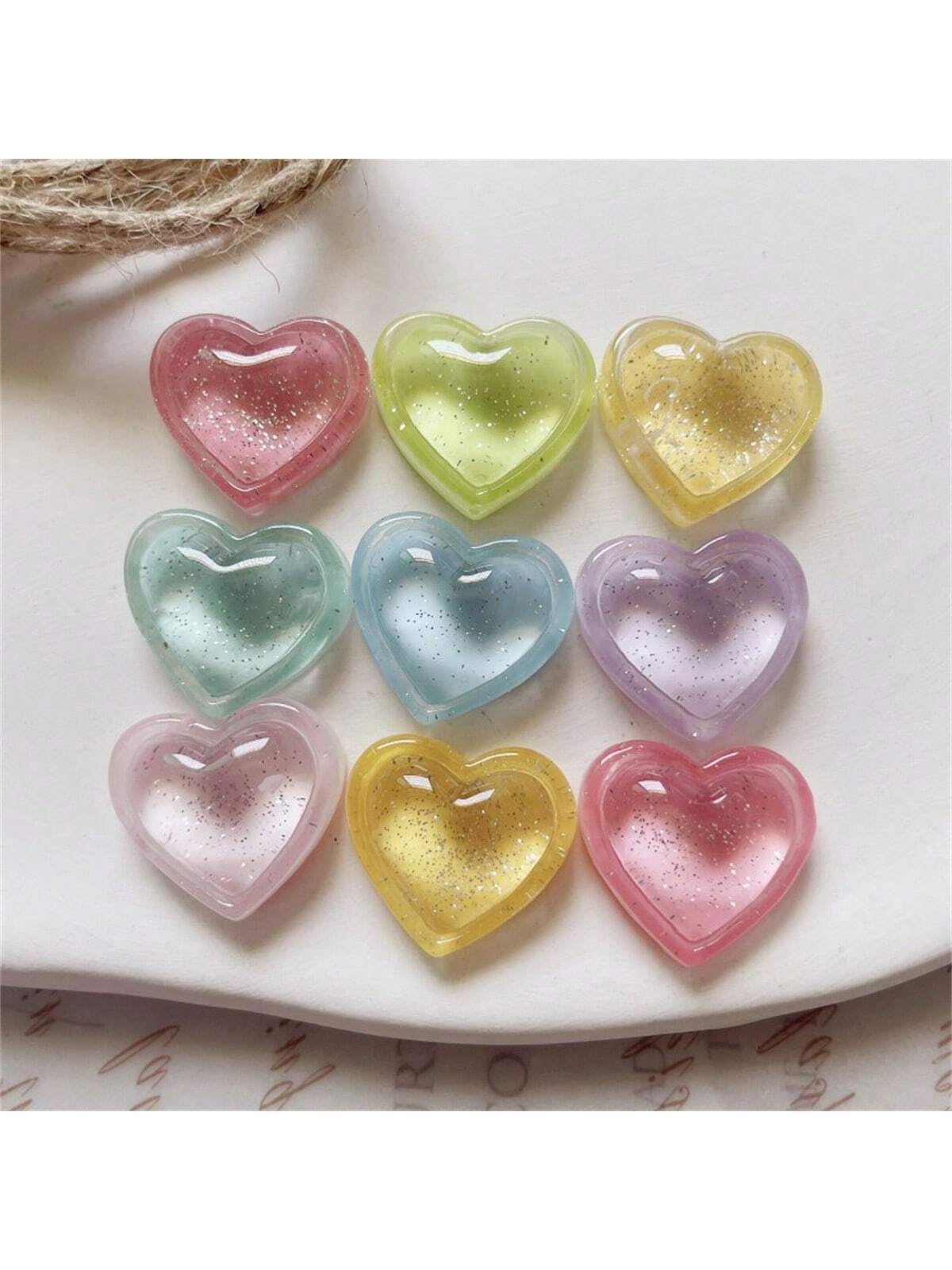 مجموعة من 21 قطعة من المغناطيسات المزخرفة بشكل قلب شفافة من اللامع لتزيين المطبخ والثلاجة