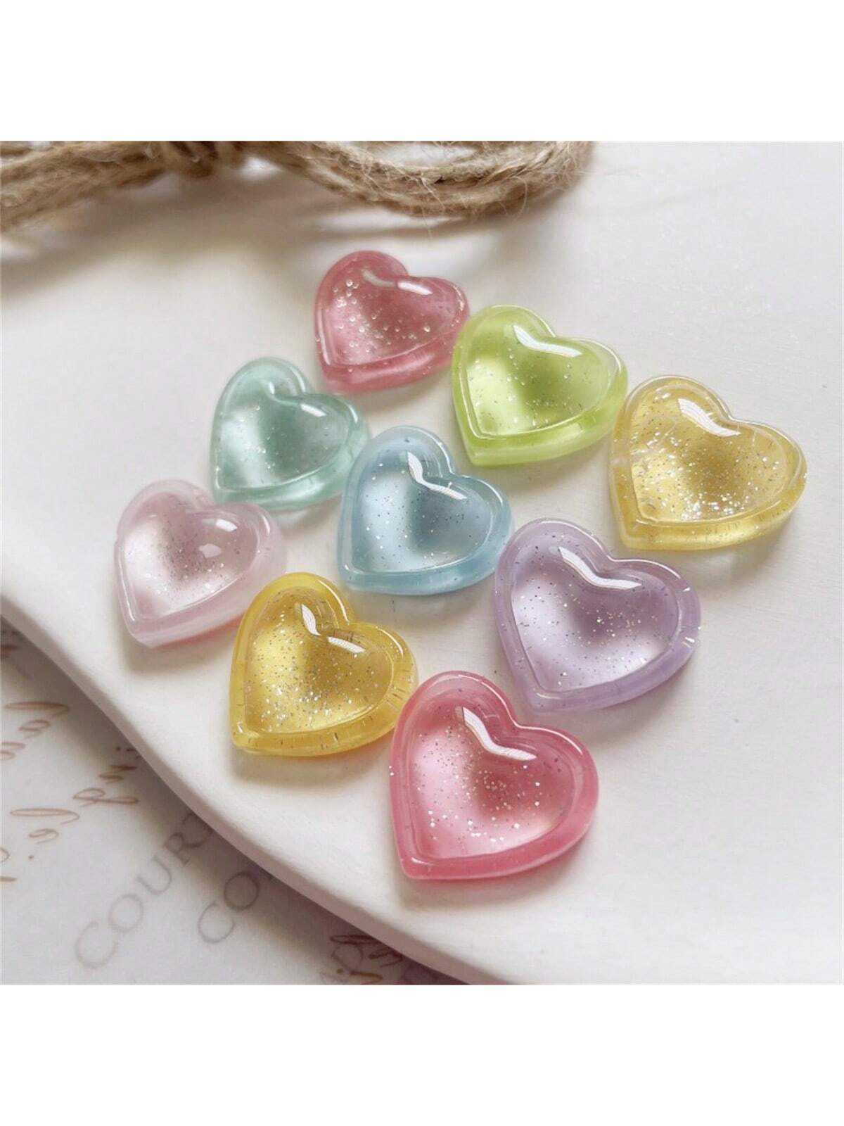 مجموعة من 21 قطعة من المغناطيسات المزخرفة بشكل قلب شفافة من اللامع لتزيين المطبخ والثلاجة