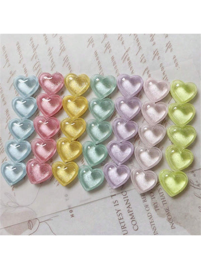 مجموعة من 21 قطعة من المغناطيسات المزخرفة بشكل قلب شفافة من اللامع لتزيين المطبخ والثلاجة