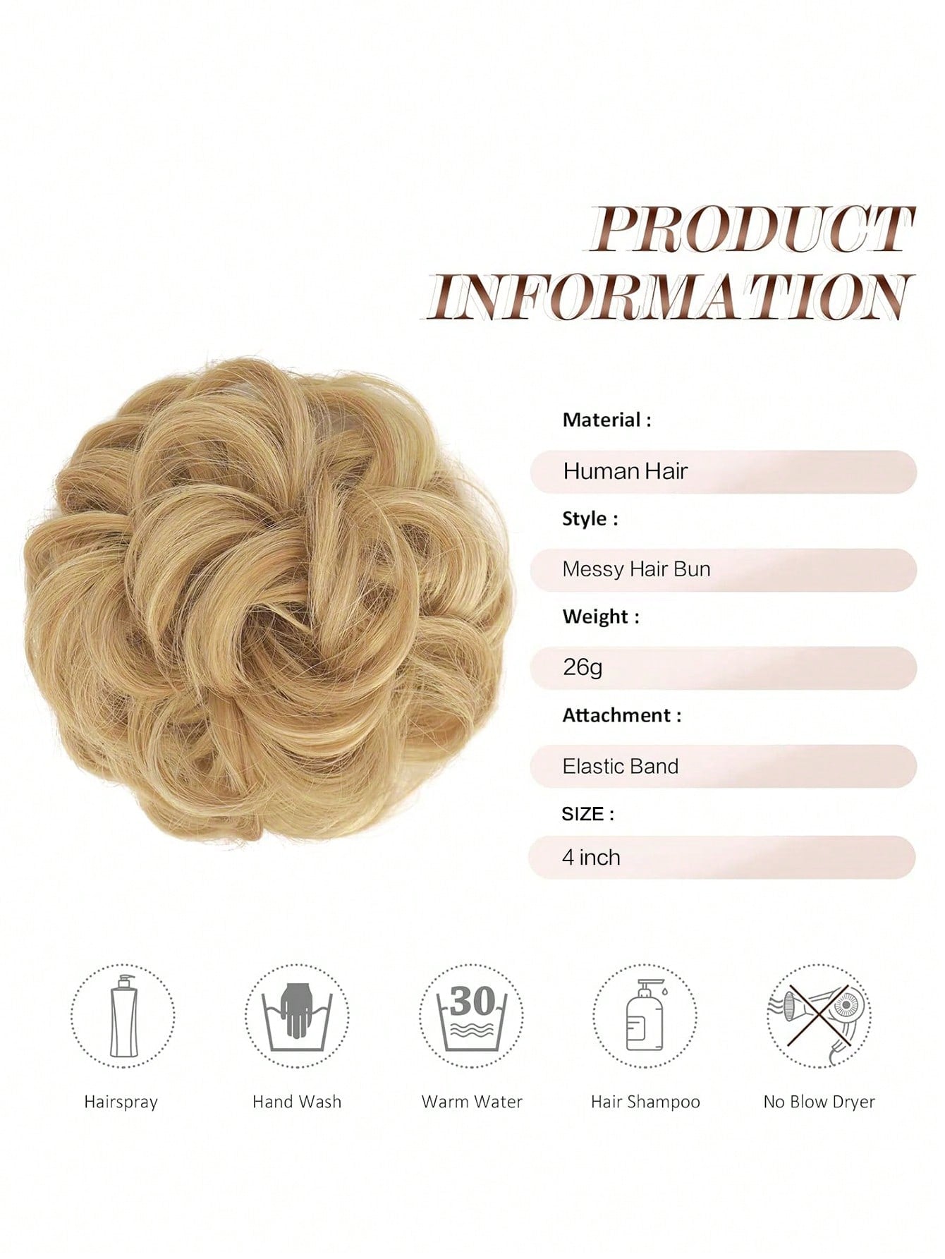 قطعة شعر الكعكة غير المرتبة بطول 4 إنشات