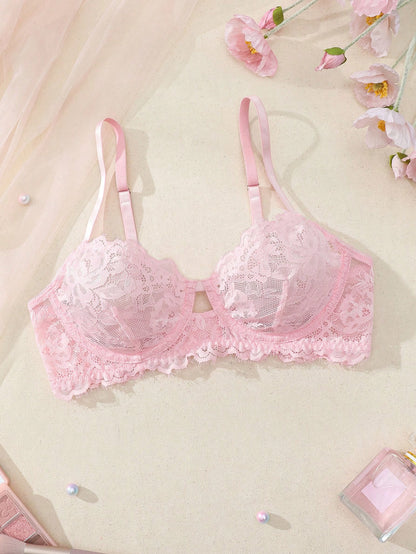 حمالة صدر مثيرة بدون ألوان للنساء مزينة بالدانتيل