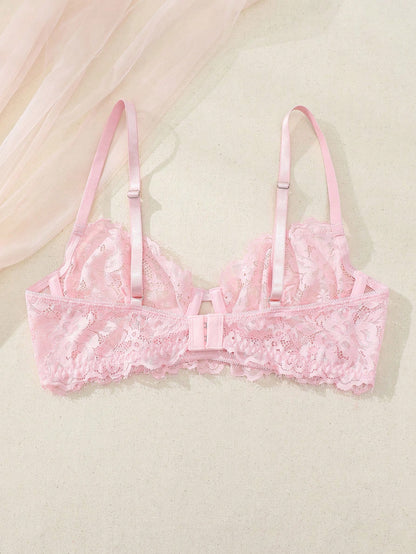 حمالة صدر مثيرة بدون ألوان للنساء مزينة بالدانتيل