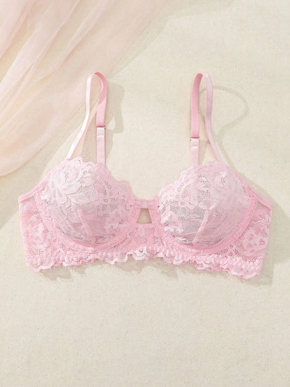 حمالة صدر مثيرة بدون ألوان للنساء مزينة بالدانتيل