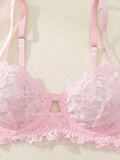 حمالة صدر مثيرة بدون ألوان للنساء مزينة بالدانتيل