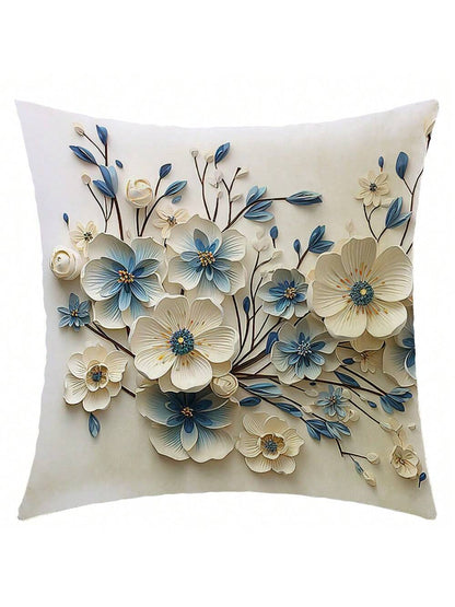 غطاء وسادة مطبوع بزهر فني عتيق للأريكة والسرير