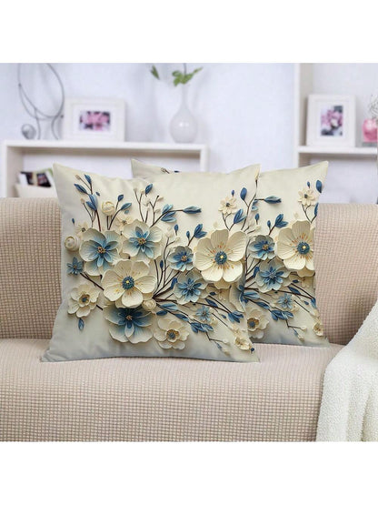 غطاء وسادة مطبوع بزهر فني عتيق للأريكة والسرير