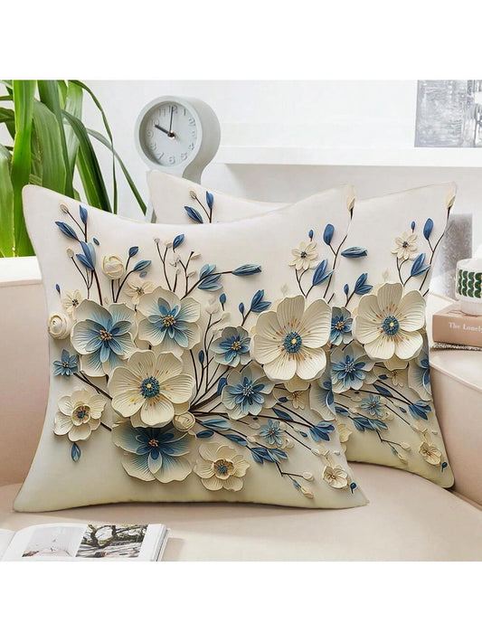غطاء وسادة مطبوع بزهر فني عتيق للأريكة والسرير