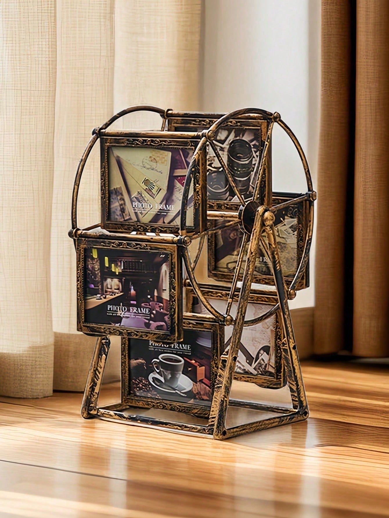 إطار صور عجلة فلكية عتيقة التصميم 4 بوصة ، صنع ديكور إبداعي للمكتب