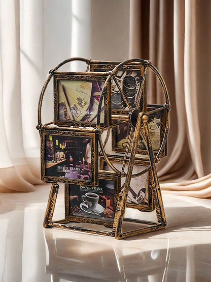 إطار صور عجلة فلكية عتيقة التصميم 4 بوصة ، صنع ديكور إبداعي للمكتب