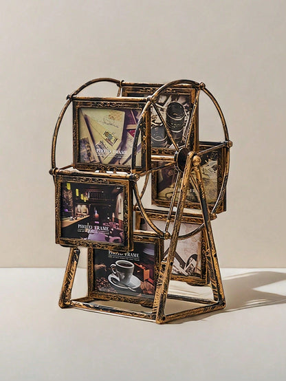 إطار صور عجلة فلكية عتيقة التصميم 4 بوصة ، صنع ديكور إبداعي للمكتب