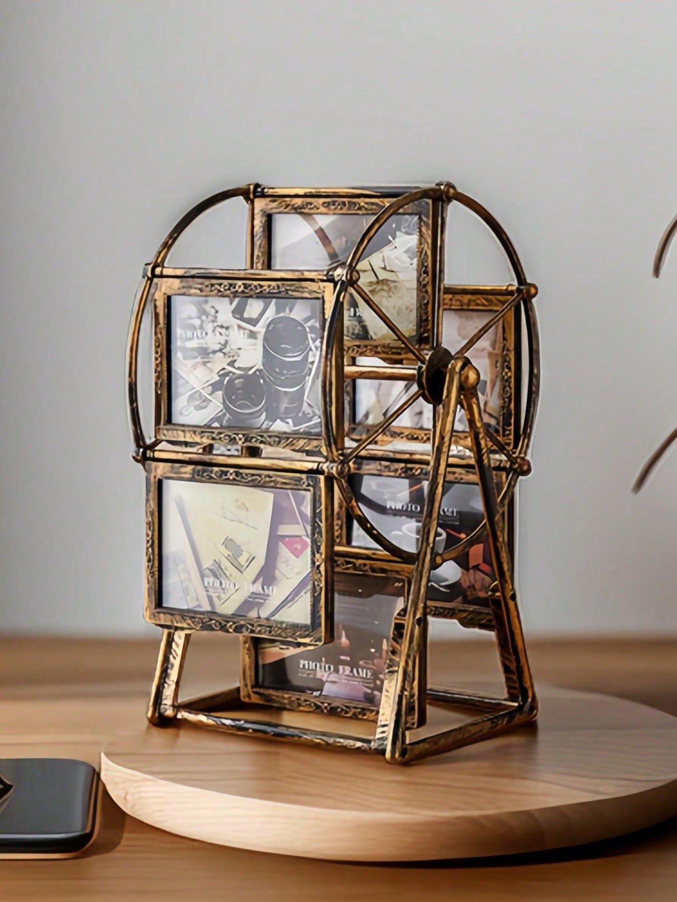 إطار صور عجلة فلكية عتيقة التصميم 4 بوصة ، صنع ديكور إبداعي للمكتب