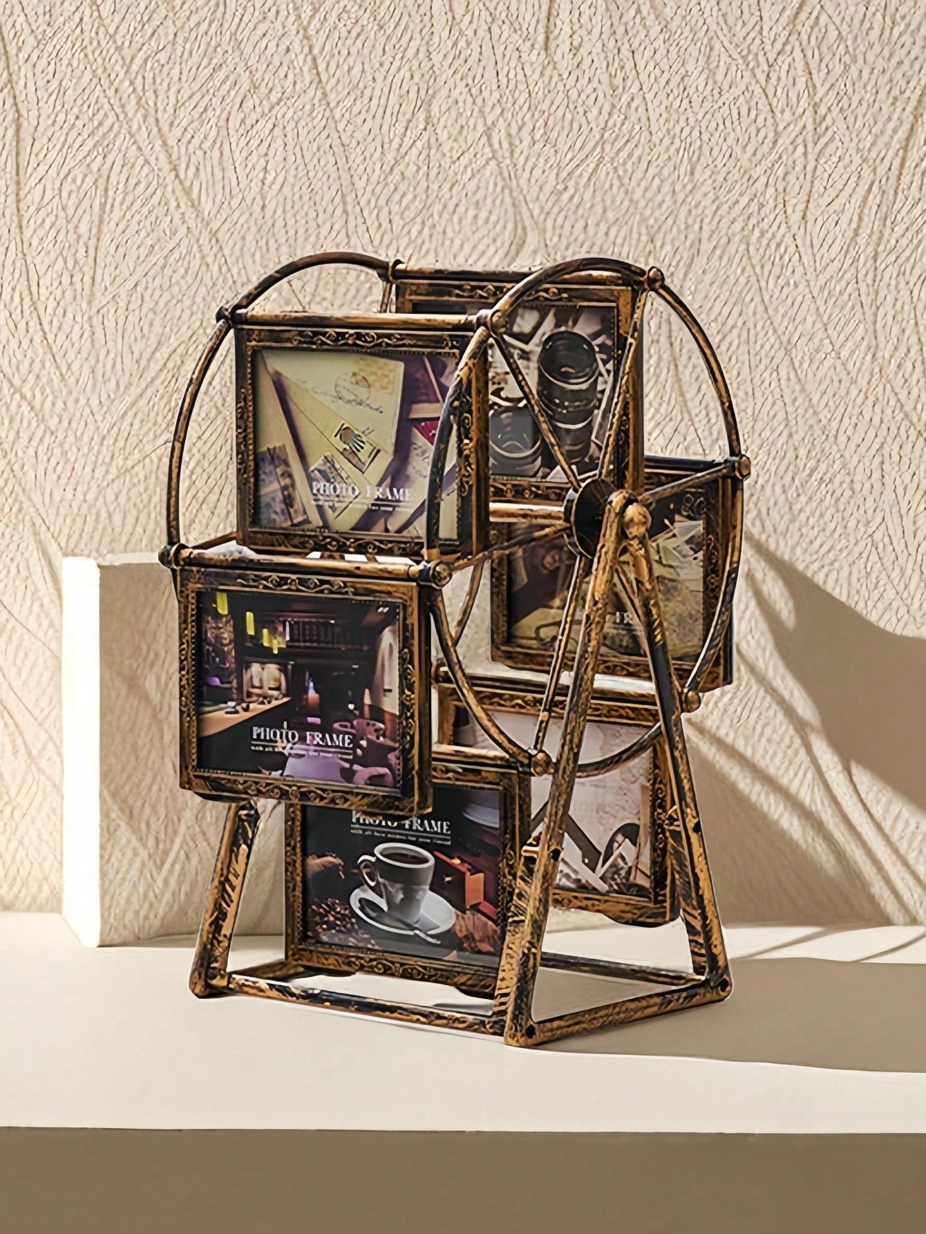 إطار صور عجلة فلكية عتيقة التصميم 4 بوصة ، صنع ديكور إبداعي للمكتب