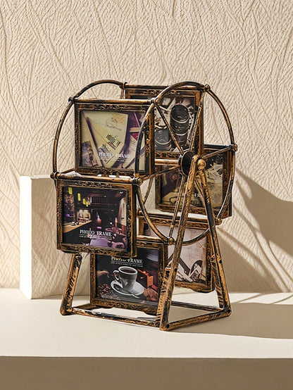 إطار صور عجلة فلكية عتيقة التصميم 4 بوصة ، صنع ديكور إبداعي للمكتب