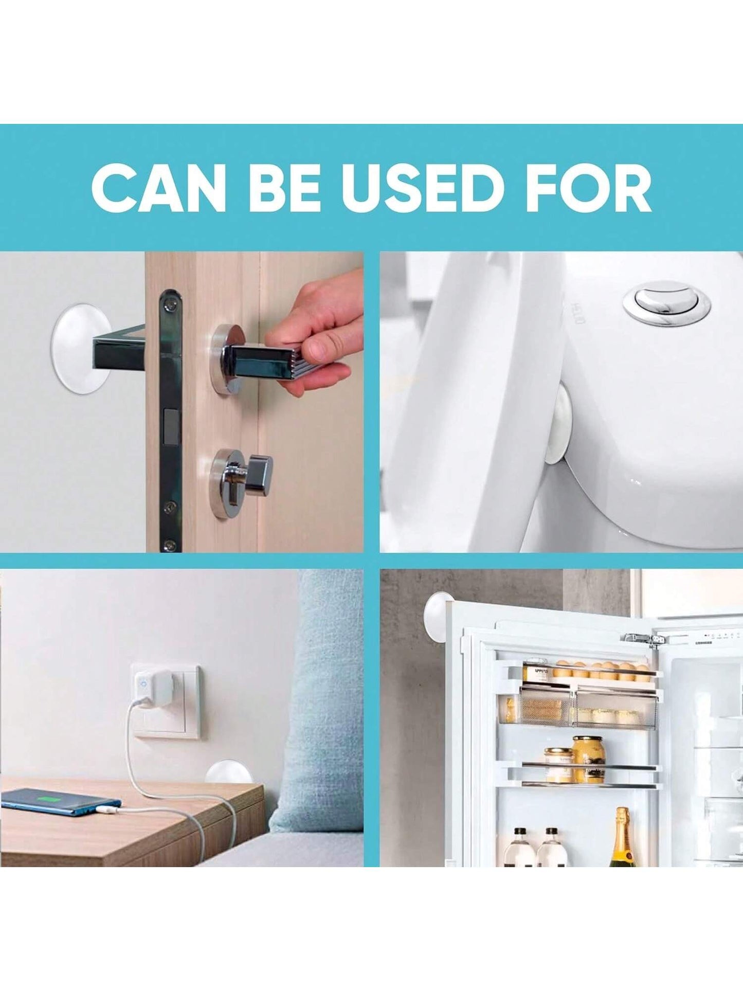 ايقاف أقوى مقبض الباب الجداري 1 مجموعة. 6 قطع من مقبض مطاطي شفاف، وسادة درع الحائط المستديرة. واقي الباب حامي الجدار صامت. لاصق ذاتي