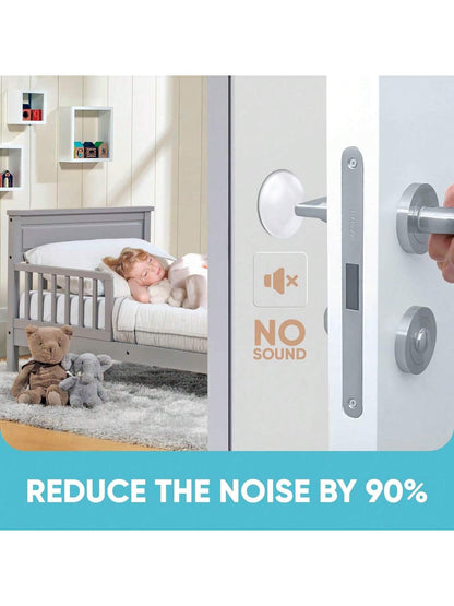 ايقاف أقوى مقبض الباب الجداري 1 مجموعة. 6 قطع من مقبض مطاطي شفاف، وسادة درع الحائط المستديرة. واقي الباب حامي الجدار صامت. لاصق ذاتي