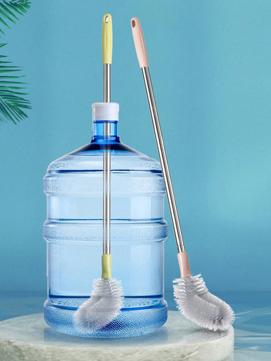 زلاقة ذات مقبض طويل وشعيرات ناعمة مخصصة لنظافة دلو ماء المياه المعدنية، لون عشوائي، لتنظيف المطبخ والحمام والمنزل، مستلزمات المنزلية