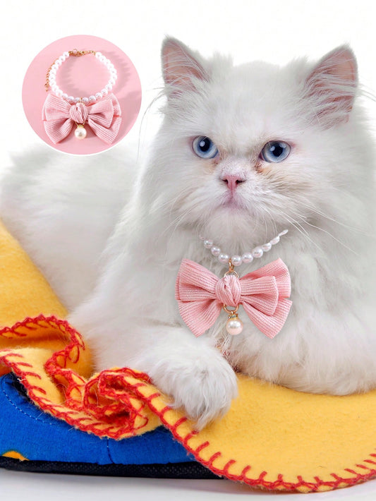 عقد للقطط ,  عقد لؤلؤي للقطط