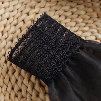 زوج من الأساور النسائية السوداء المرصعة بخرز الزجاج شكل جرس، ديكور أنيق وراقي مناسب لتزيين الملابس، للزفاف