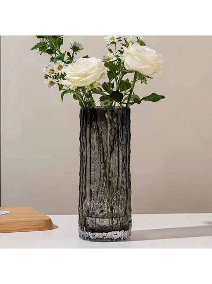 زهرية زجاجية مستقيمة عالية الجودة بأسلوب "Ins"، زهرية زجاجية للأزهار، تزيين شفاف لتنسيق الزهور، قطعة واحدة