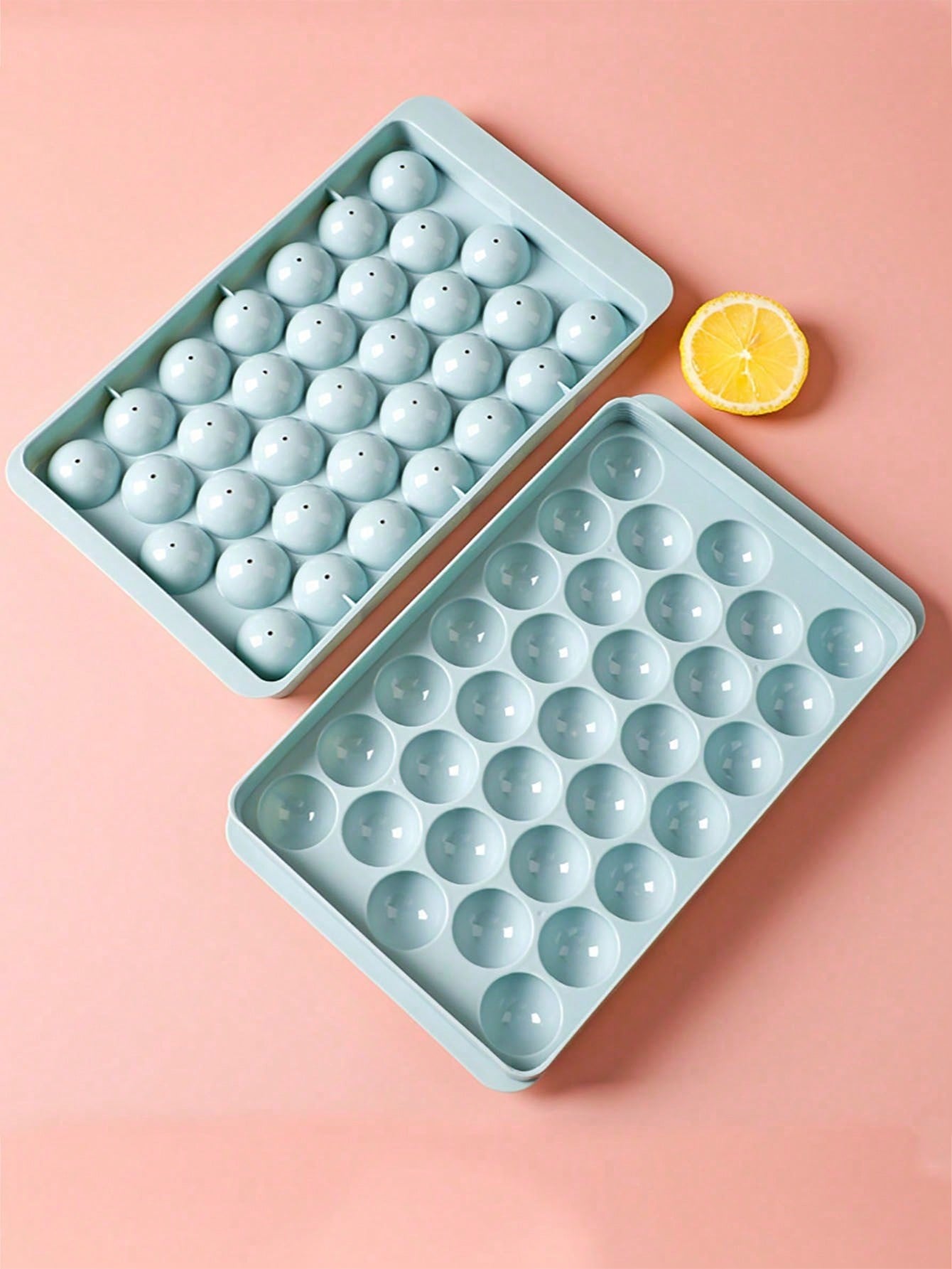 صينية جليد دائرية مغطاة واحدة، قالب جليد بلاستيكي للاستخدام المنزلي في الثلاجة، آلة صنع كرات الثلج الكروية المجمدة