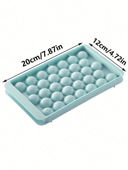 صينية جليد دائرية مغطاة واحدة، قالب جليد بلاستيكي للاستخدام المنزلي في الثلاجة، آلة صنع كرات الثلج الكروية المجمدة