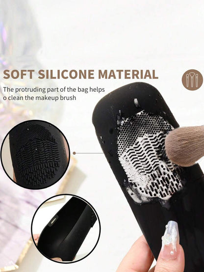حامل فرشاة مكياج سيليكون محمول