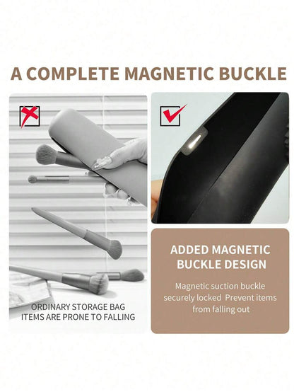 حامل فرشاة مكياج سيليكون محمول