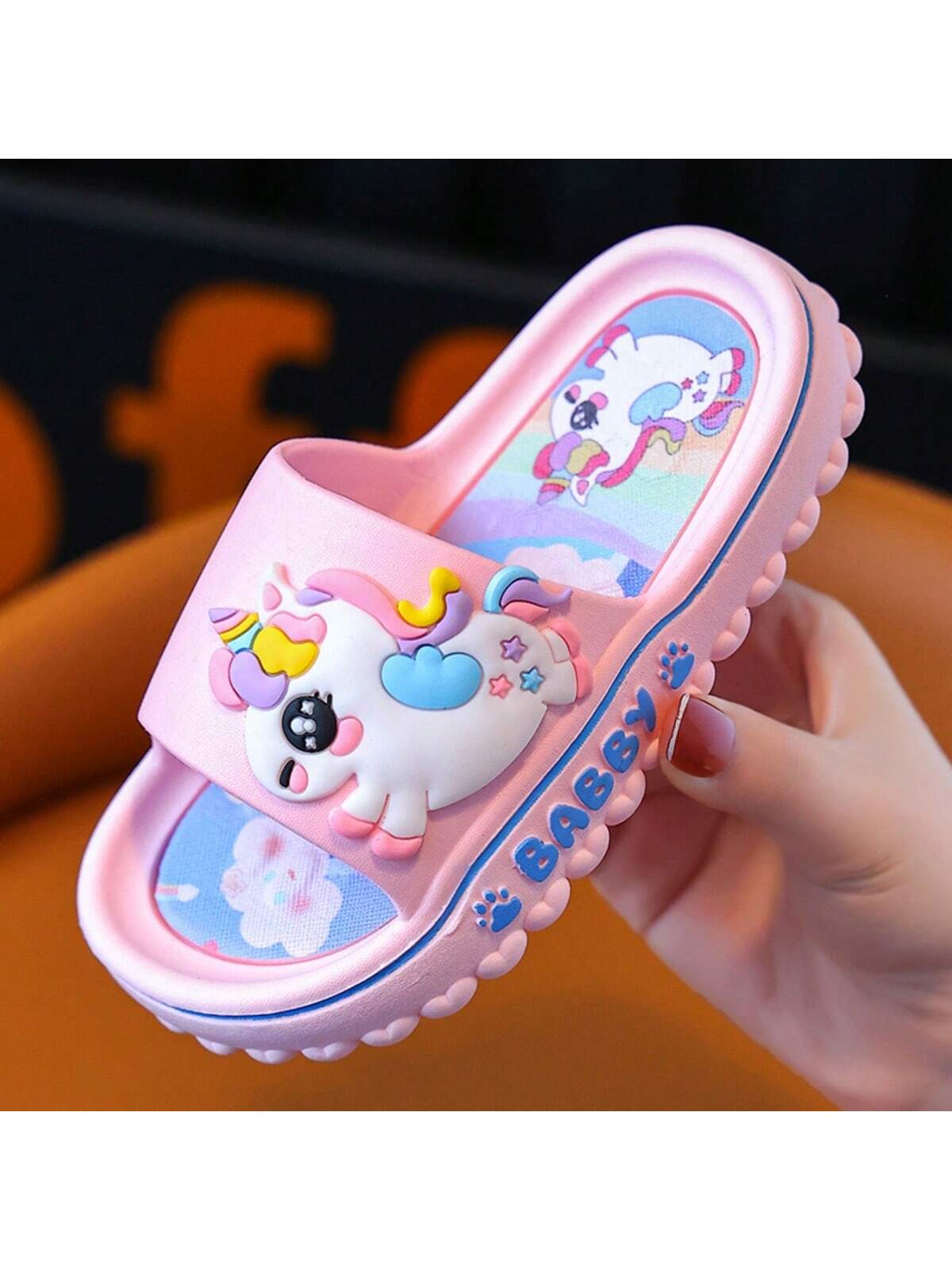 زوج من نعال الأميرة الجميلة للربيع والصيف، صنادل فتيات كرتونية ناعمة الملمس مناسبة للأنشطة الداخلية والخارجية والشاطئية