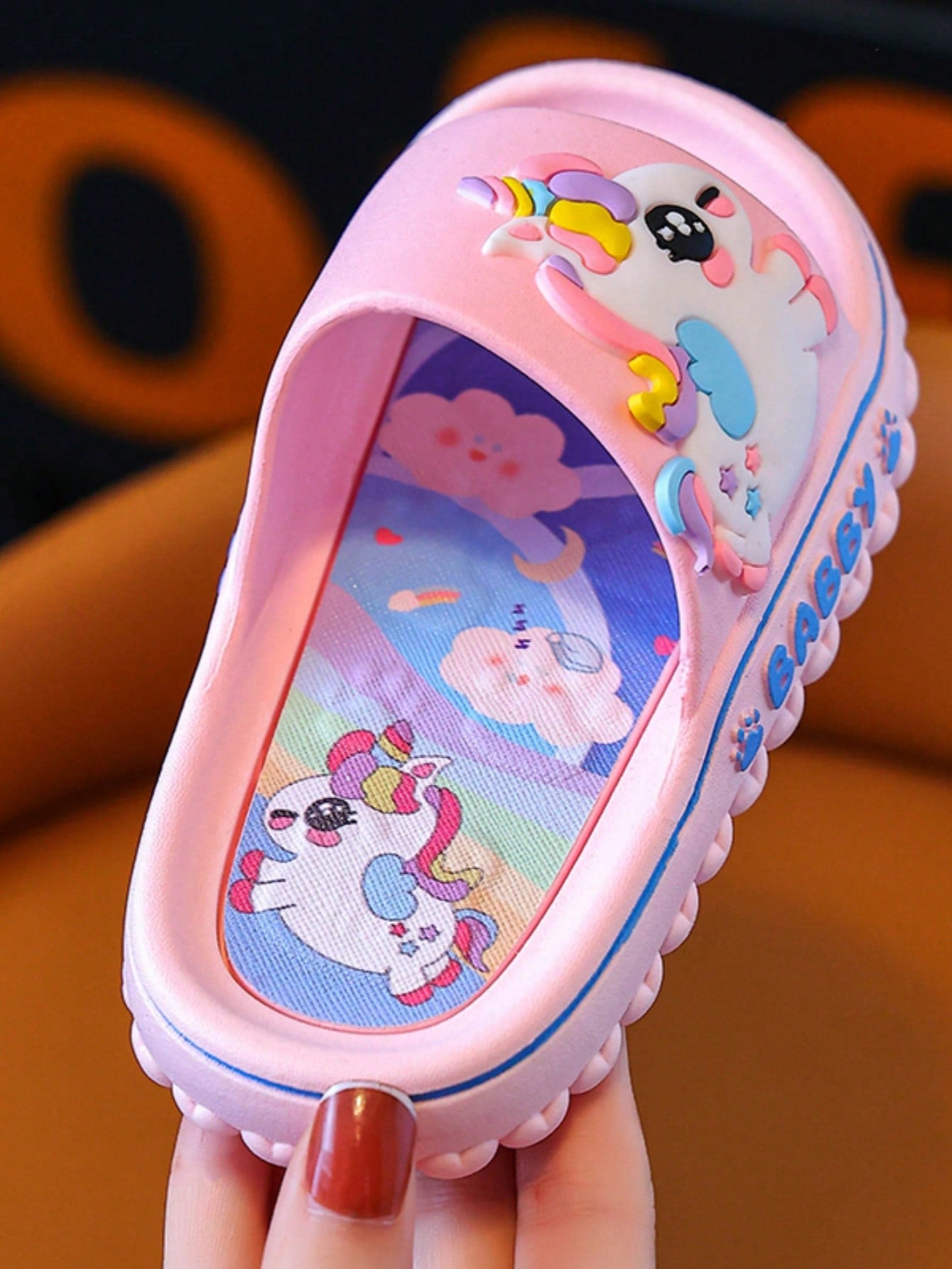 زوج من نعال الأميرة الجميلة للربيع والصيف، صنادل فتيات كرتونية ناعمة الملمس مناسبة للأنشطة الداخلية والخارجية والشاطئية