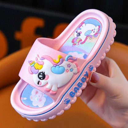 زوج من نعال الأميرة الجميلة للربيع والصيف، صنادل فتيات كرتونية ناعمة الملمس مناسبة للأنشطة الداخلية والخارجية والشاطئية