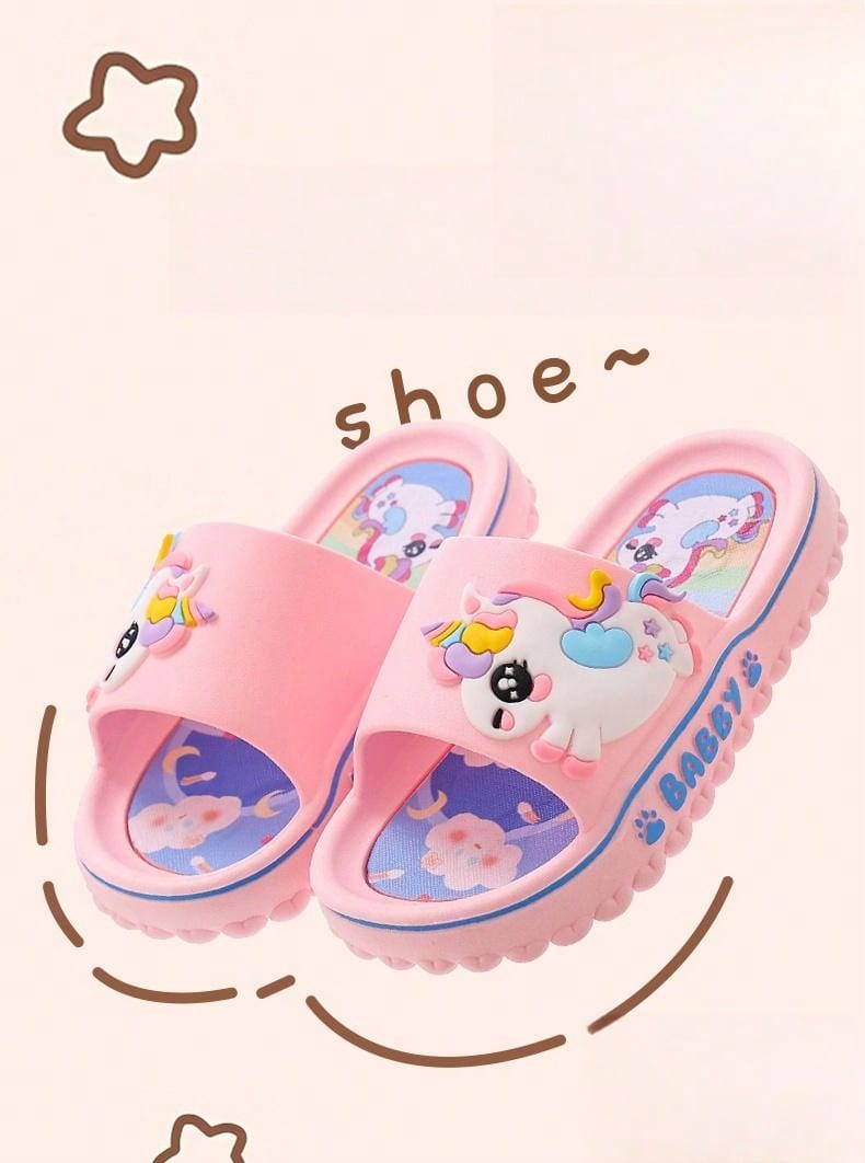 زوج من نعال الأميرة الجميلة للربيع والصيف، صنادل فتيات كرتونية ناعمة الملمس مناسبة للأنشطة الداخلية والخارجية والشاطئية