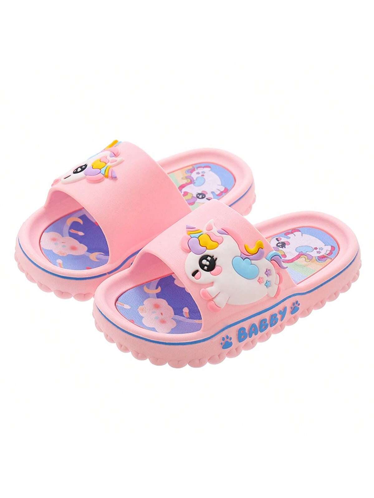 زوج من نعال الأميرة الجميلة للربيع والصيف، صنادل فتيات كرتونية ناعمة الملمس مناسبة للأنشطة الداخلية والخارجية والشاطئية