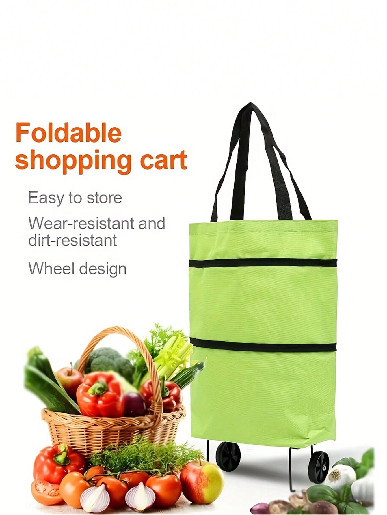 حقيبة تسوق قابلة لإعادة الاستخدام تحتوي على عجلات وتتسع بشكل كبير وقابلة للطي، حقيبة تخزين متعددة الاستخدامات وعربة تسوق، توفر الراحة والسهولة في التسوق في السوبرماركت وحفظ الأمتعة أثناء السفر