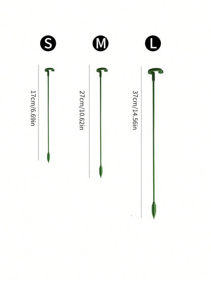 أعمدة دعم بلاستيكية بعددها 10 قطع لدعم وتسليق النباتات المزروعة مع خطافات لحامل الأوركيد الفيلينوبس
