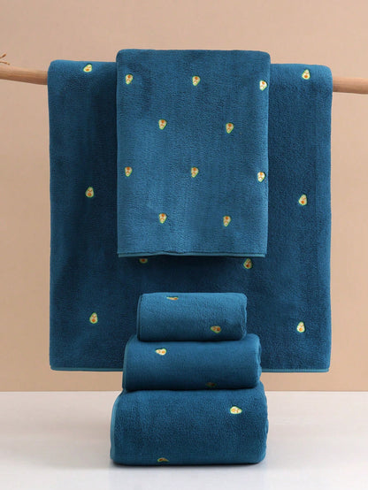 منشف حمام أفوكادو مطرز عادي من فليس كورال يمتص الماء، 1 قطعة