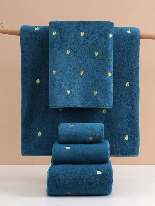 منشف حمام أفوكادو مطرز عادي من فليس كورال يمتص الماء، 1 قطعة