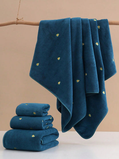 منشف حمام أفوكادو مطرز عادي من فليس كورال يمتص الماء، 1 قطعة