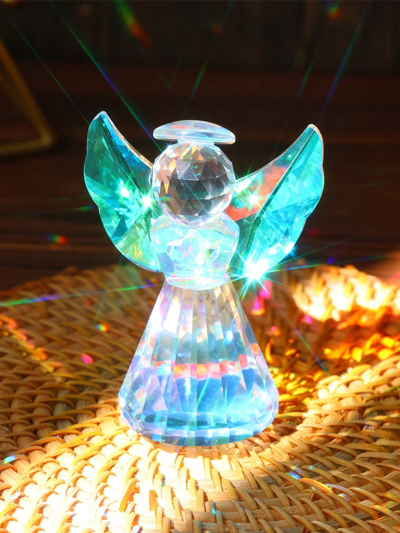 تمثال ملاك كريستال شفاف زجاجي كرستالي