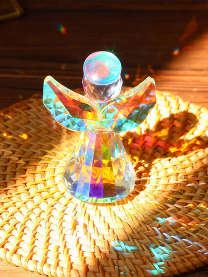 تمثال ملاك كريستال شفاف زجاجي كرستالي