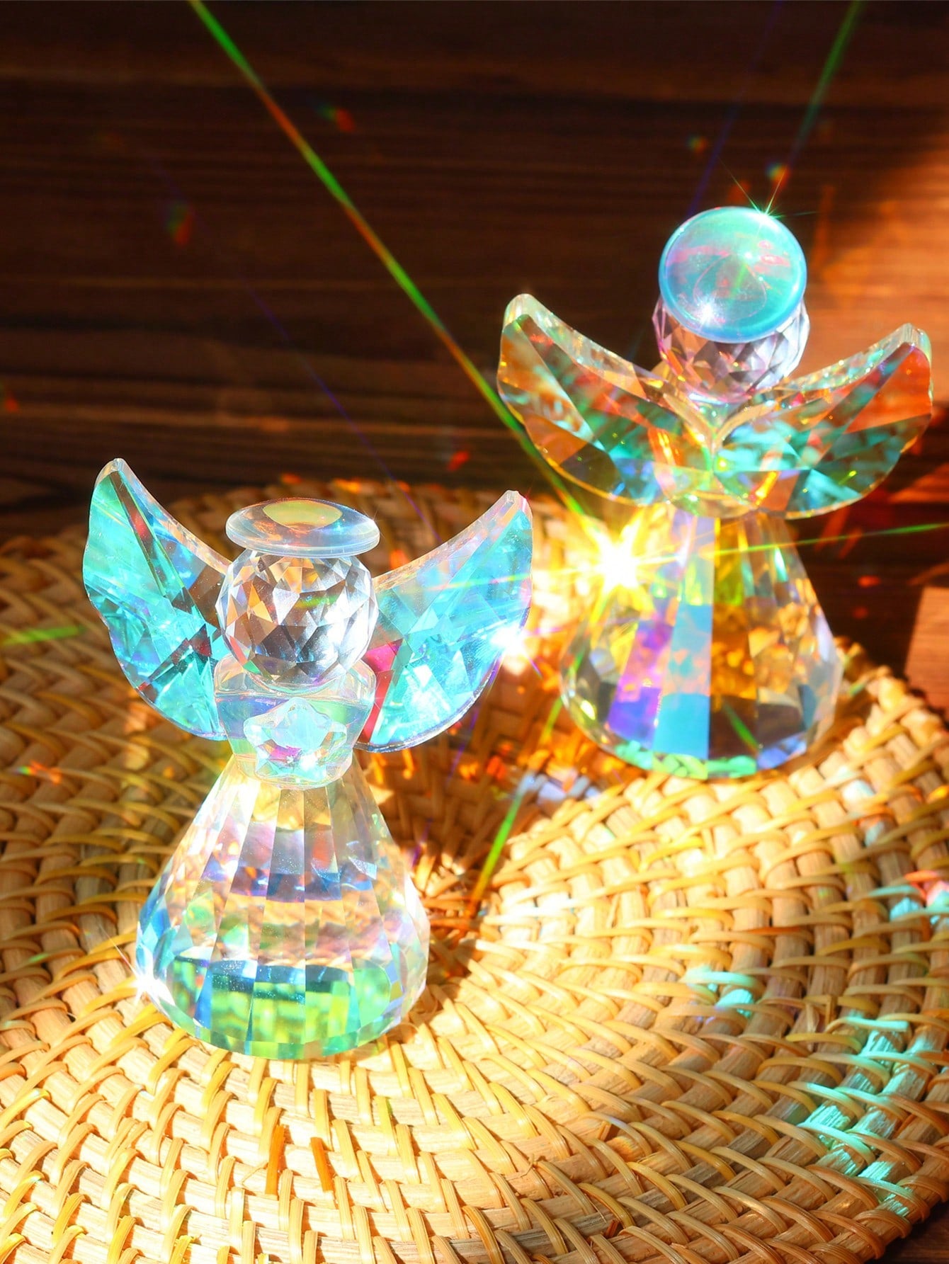 تمثال ملاك كريستال شفاف زجاجي كرستالي