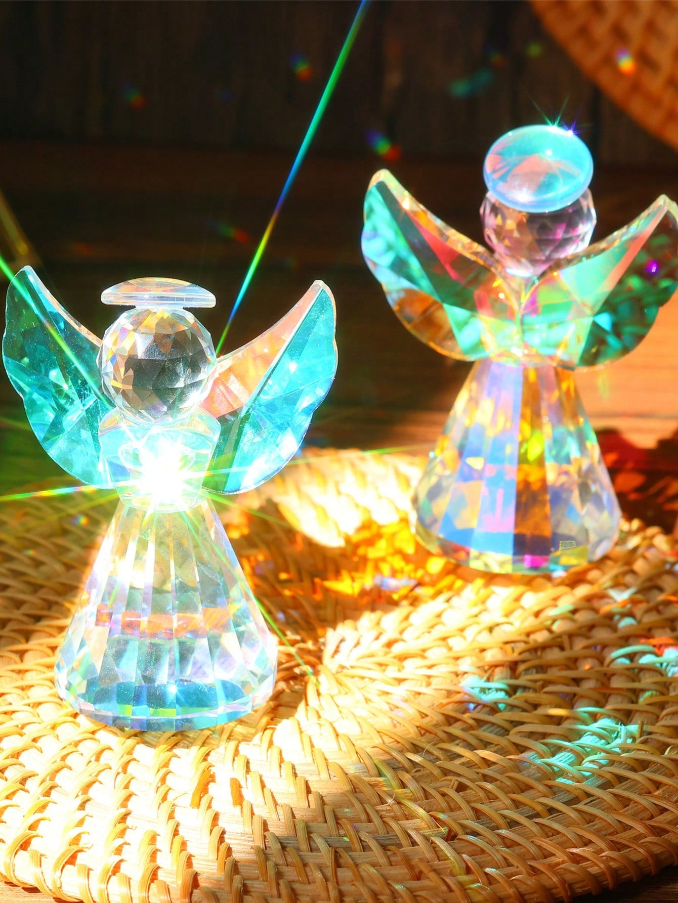 تمثال ملاك كريستال شفاف زجاجي كرستالي