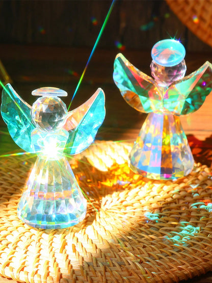 تمثال ملاك كريستال شفاف زجاجي كرستالي