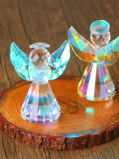 تمثال ملاك كريستال شفاف زجاجي كرستالي