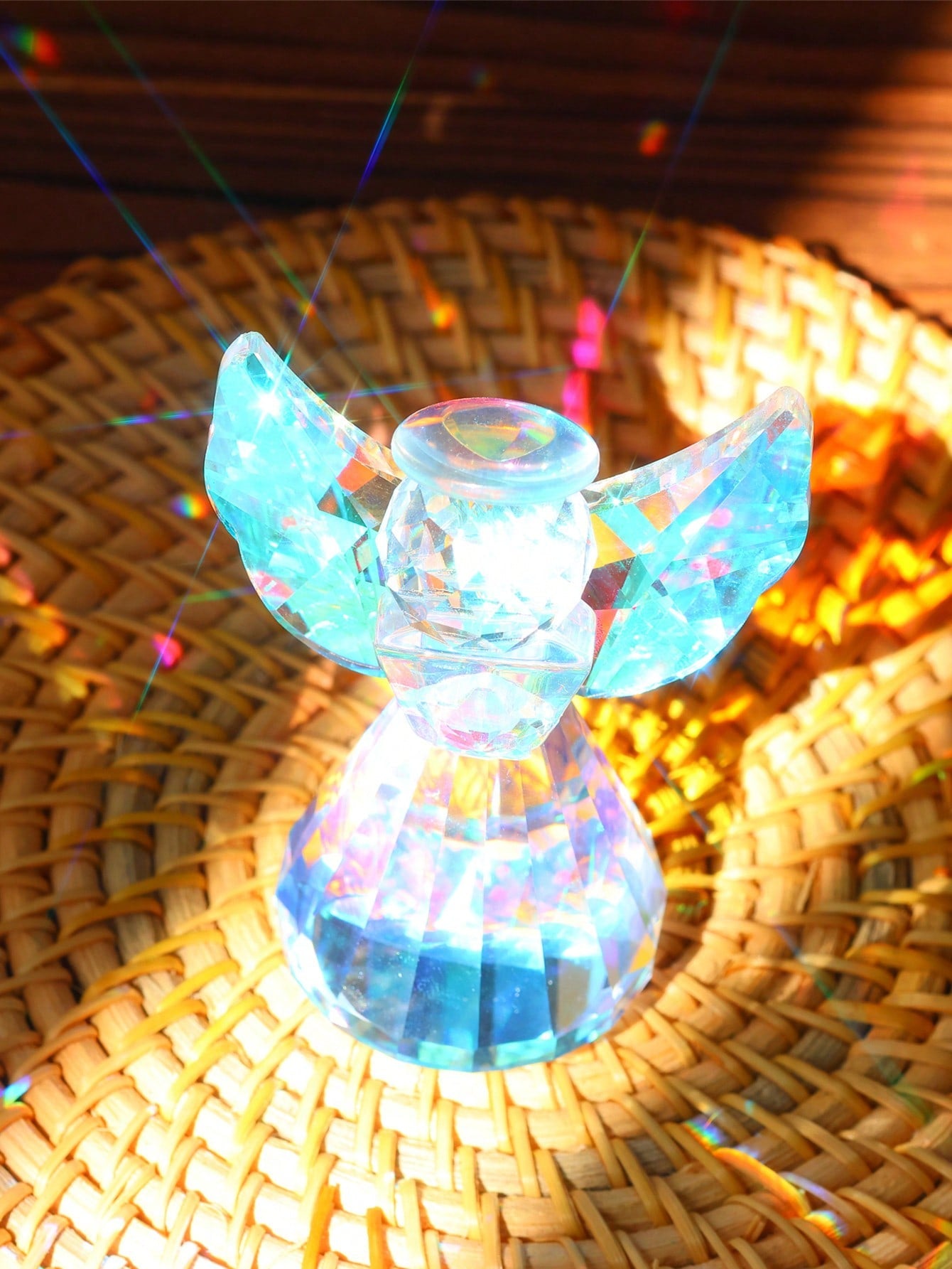 تمثال ملاك كريستال شفاف زجاجي كرستالي