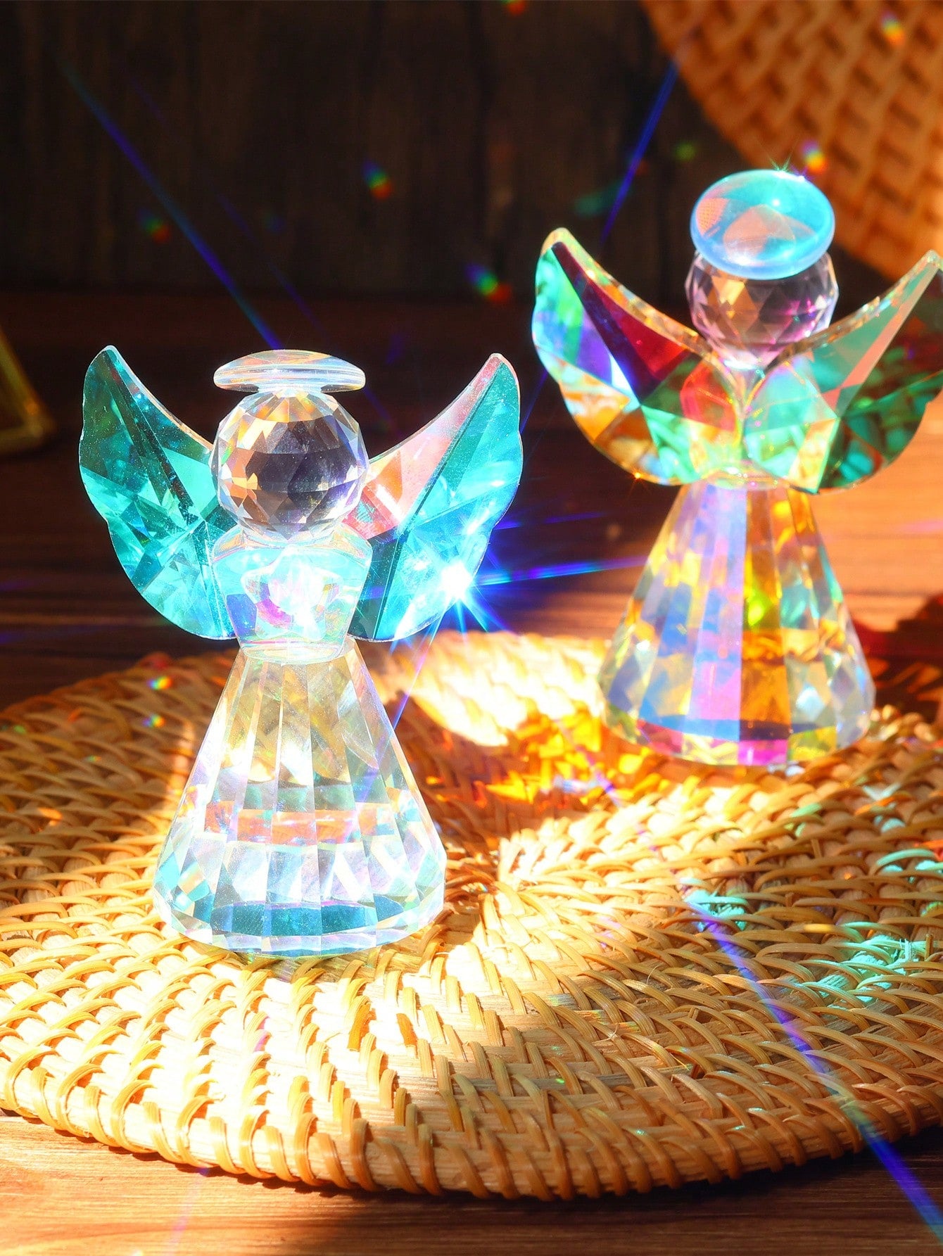 تمثال ملاك كريستال شفاف زجاجي كرستالي