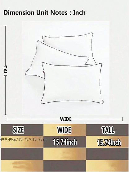 وسادة تزيينية بيضاء بتصميم عصري ذات ألياف بوليستر مستطيلة مرنة جدًا، نواة وسادة وسادة قطنية للاستخدام المنزلي والمكتبي والتخييم والأسرّة، أغطية وسادات